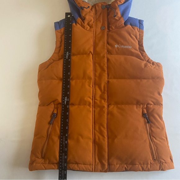 Columbia Winter Challenger 550 Down Vest Women M Sherpa Hooded Full Zip Puffer - Picture 16 of 16